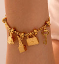 18k Gold plated Shopper”s world Charm Bracelet Adjustable